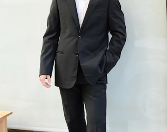 Vintage 90s GIORGIO ARMANI Le Collezioni Archival Black Wool Crepe