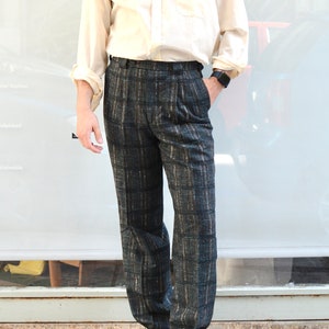 【70s】EURO Vintage Tweed Trousers Optizip 70s EURO trouser opti zipper 1970年代 ユーロ トラウザー