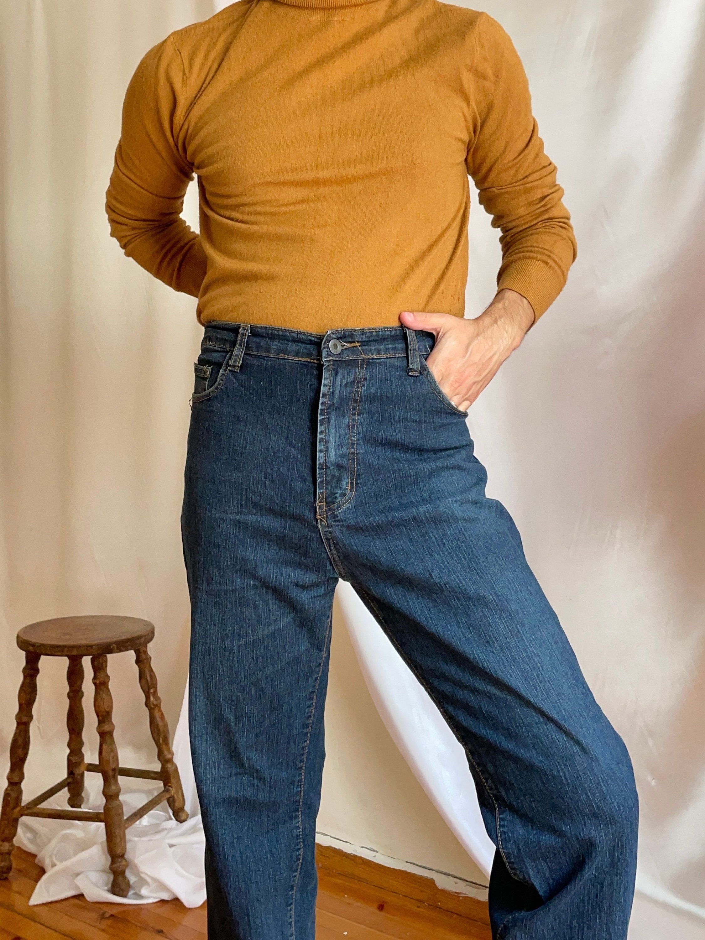 Men Vintage Dark Denim Jeans Vintage Men Dark Jeans 90s - Etsy Norway