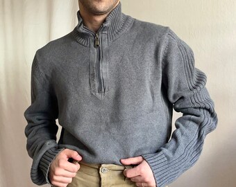 1990s Vintage Half Zip Sweater Size M 