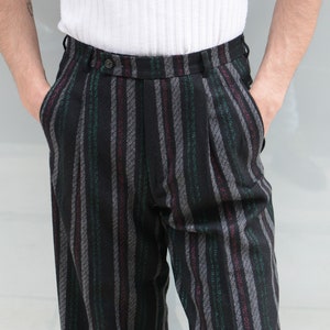 Vintage 80s Striped Office Suit Trousers zdjęcie 2