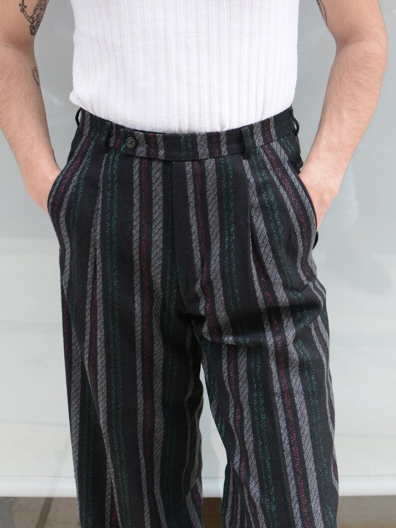 Vintage 80s Striped Office Suit Trousers zdjęcie 2