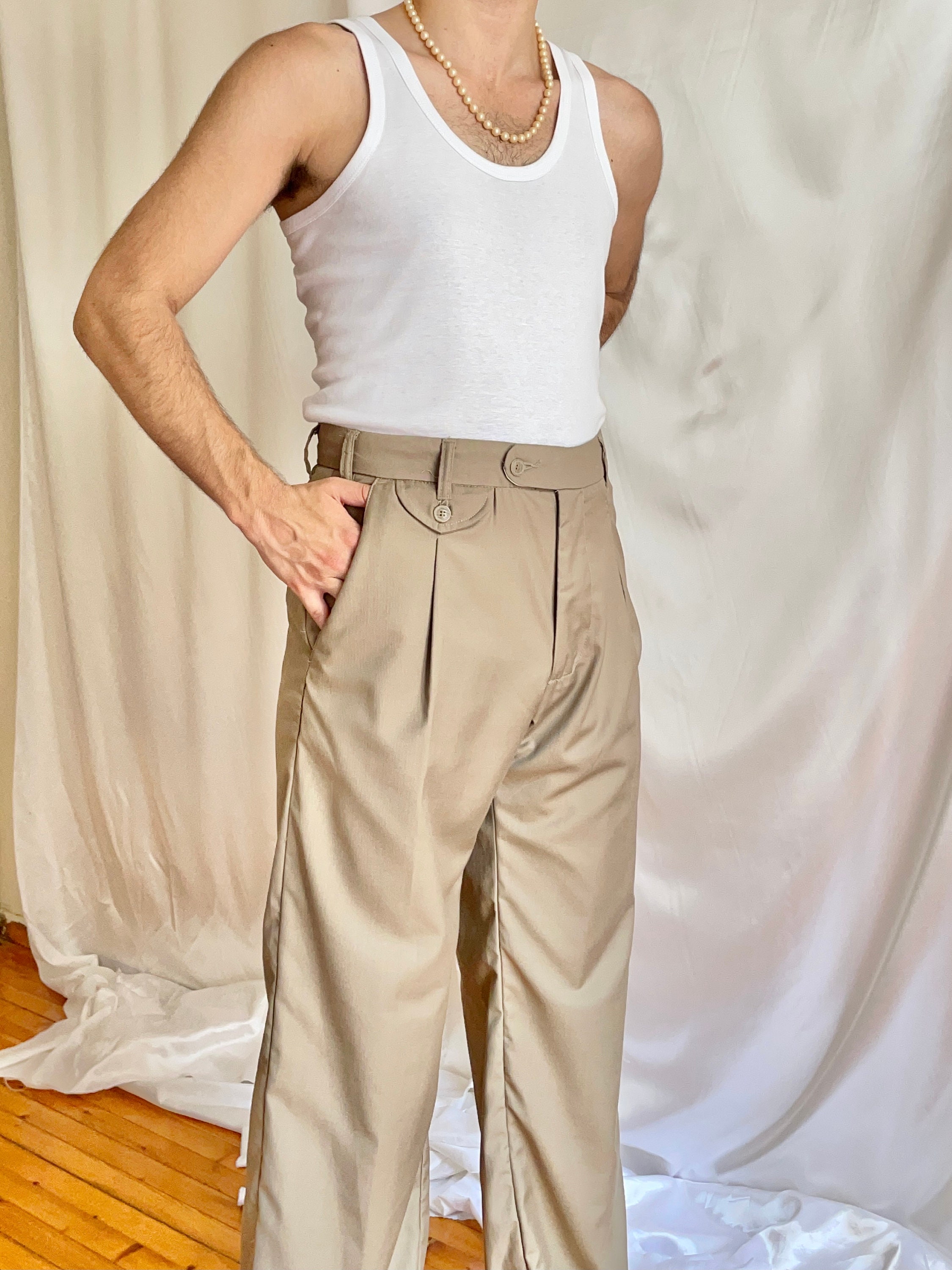Dockers, Pantalones Caqui Elásticos De Algodón De Lujo Para Hombre, Estilo Relajado, Plisados, De Autor