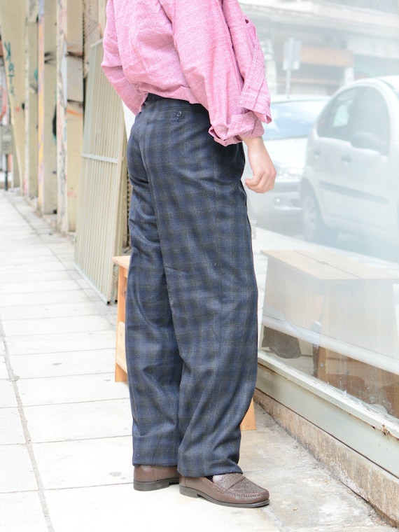 Vintage Pleated 80s Office Trousers / Unisex Men High Rise