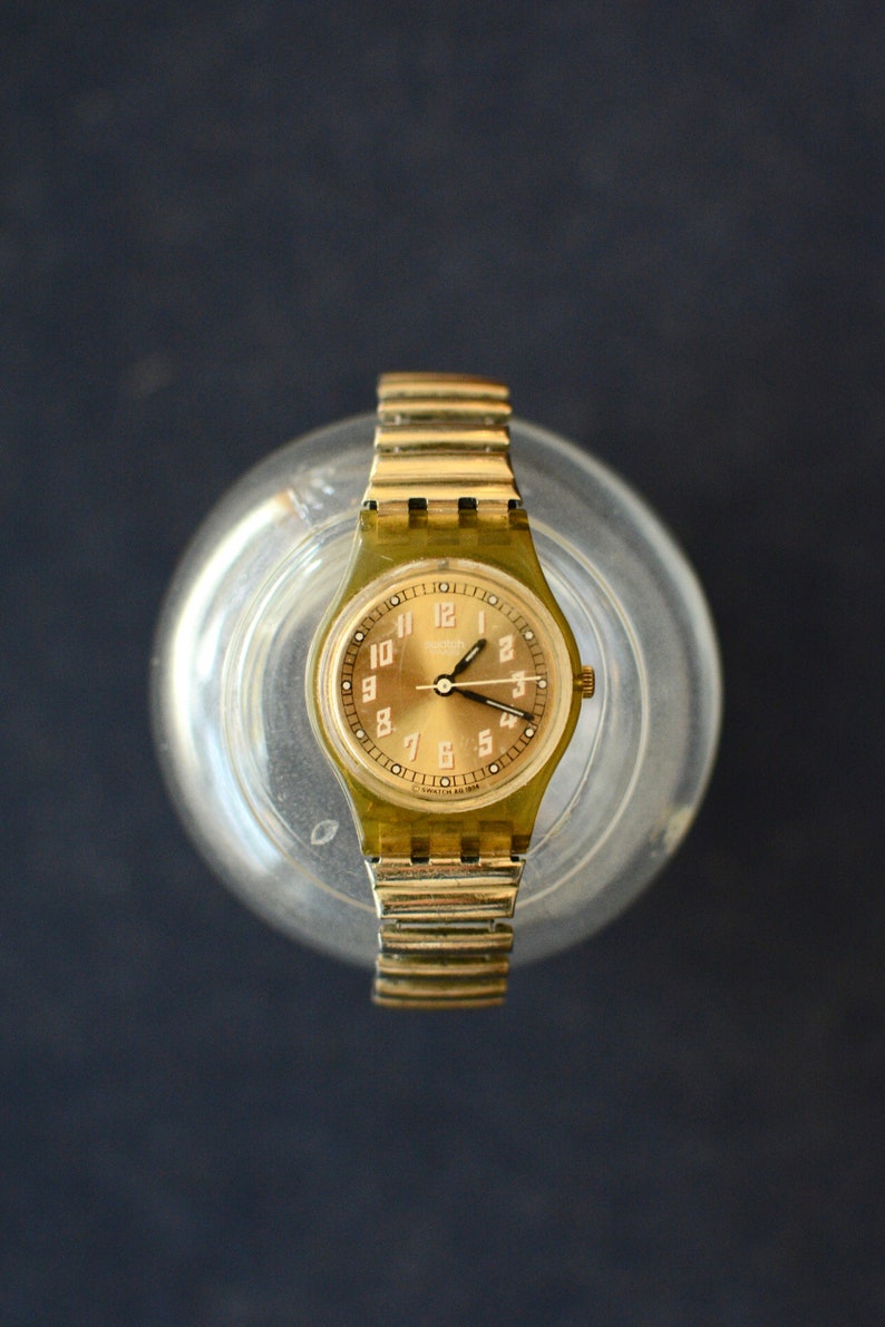 Vintage 90s SWATCH Circular Watch / Unisex Analog Wrist Watch image 1