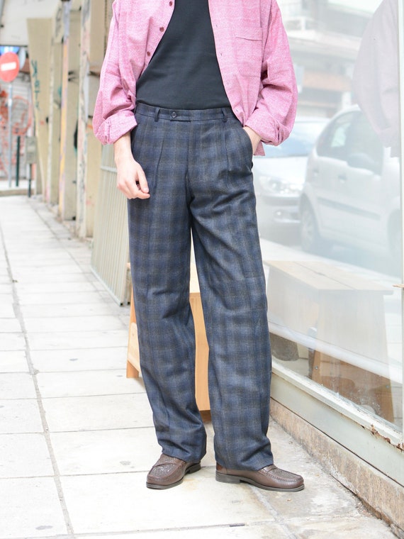 Vintage Pleated 80s Office Trousers / Unisex Men High Rise Vintage Pleated 80s Office Trousers / Unisex Men High Rise