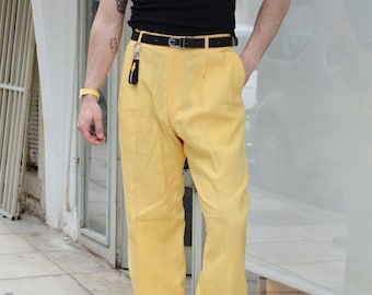 Vintage Pleated 80s Office Trousers / Unisex Men High Rise Suit Trousers