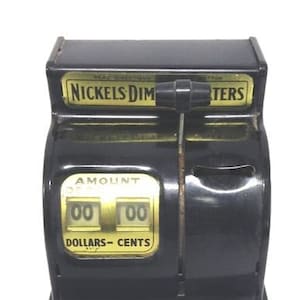 Vintage collectable "Find" black 3 coin bank