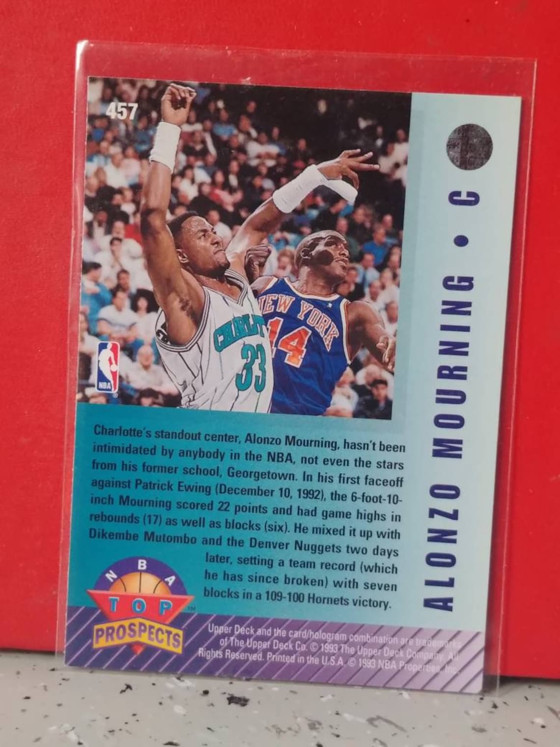 1992 Upper Deck 457 Alonzo Mourning Charlotte Hornets Rookie Etsy