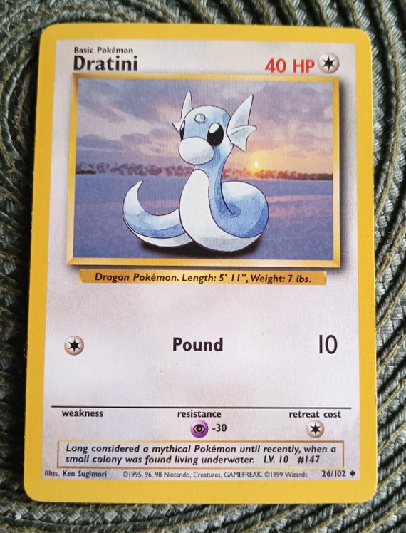 1999 dratini pokemon card - (38) Colorless Slam (20x) Flip 2 coins Vintage 1999 Poketrivia Dratini Card