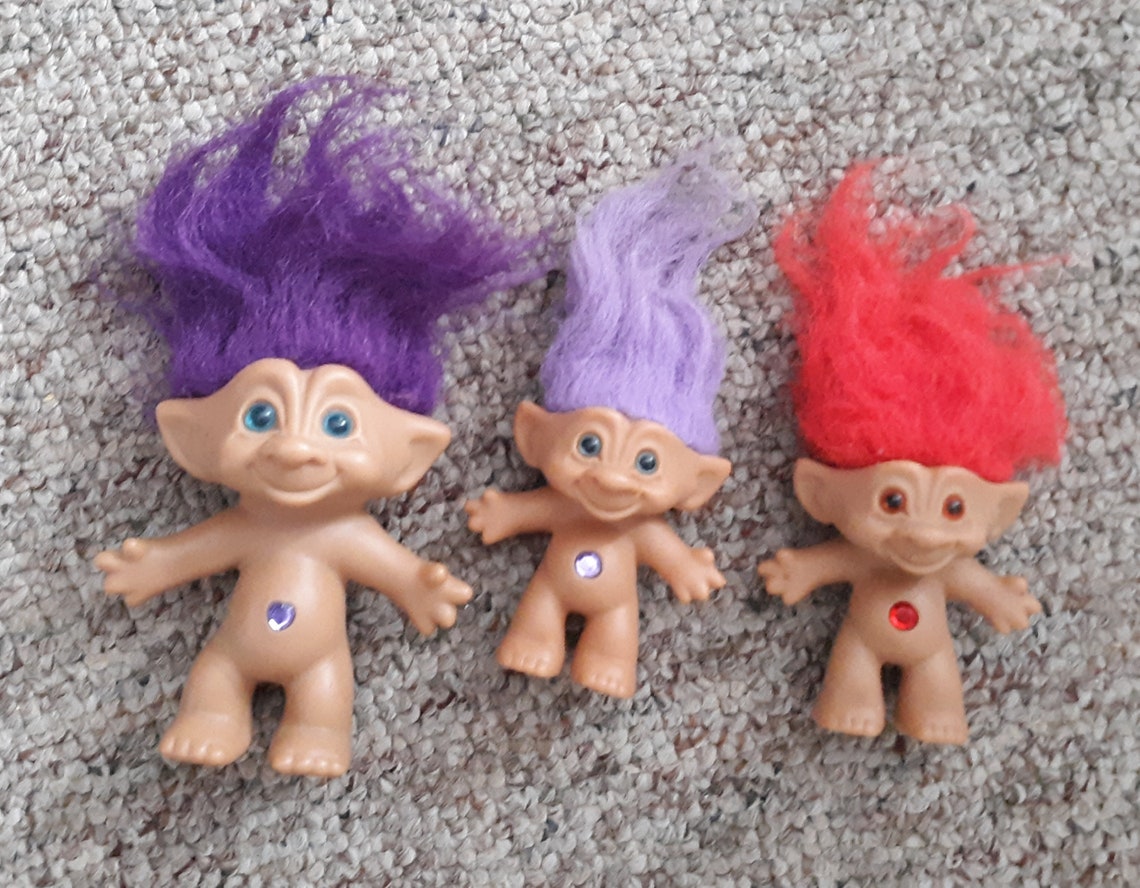 Vintage collectable Troll dolls lot of 3 Etsy