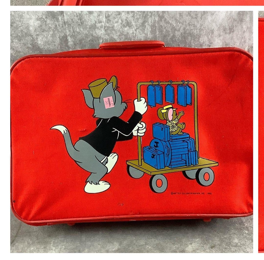 MGM Tom & Jerry Red Travel Suitcase - Etsy