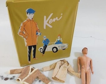 Antiker &quot;seltener Fund&quot; Ken Puppenfigur und Zubehör mit Koffer
