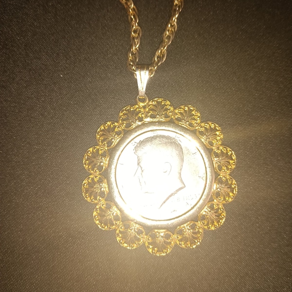 JFK half dollar with errors necklace