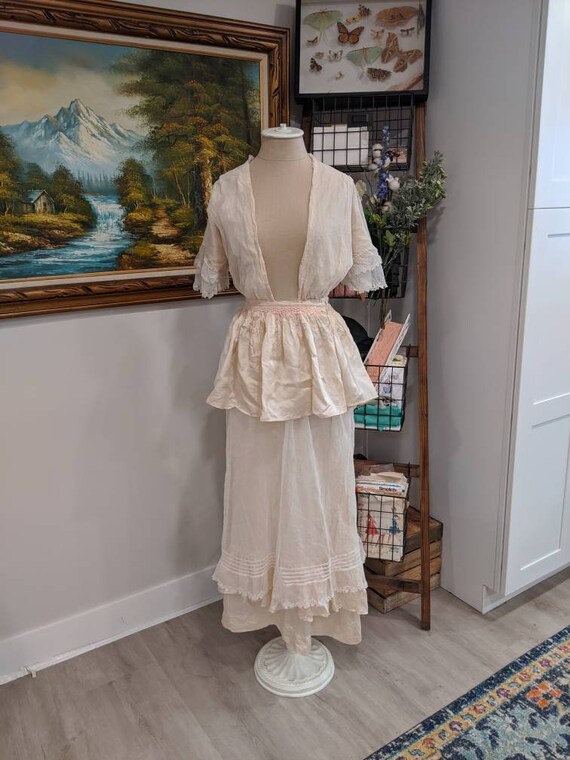 Vintage Net Edwardian dress open panel Edwardian t