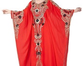 Dubai Maxi Abaya Moroccan Kaftan Arabic Caftan Modern Elegant Farasha Bell Sleeve Machine Work With Zari Wok For Women Party Wear Dress