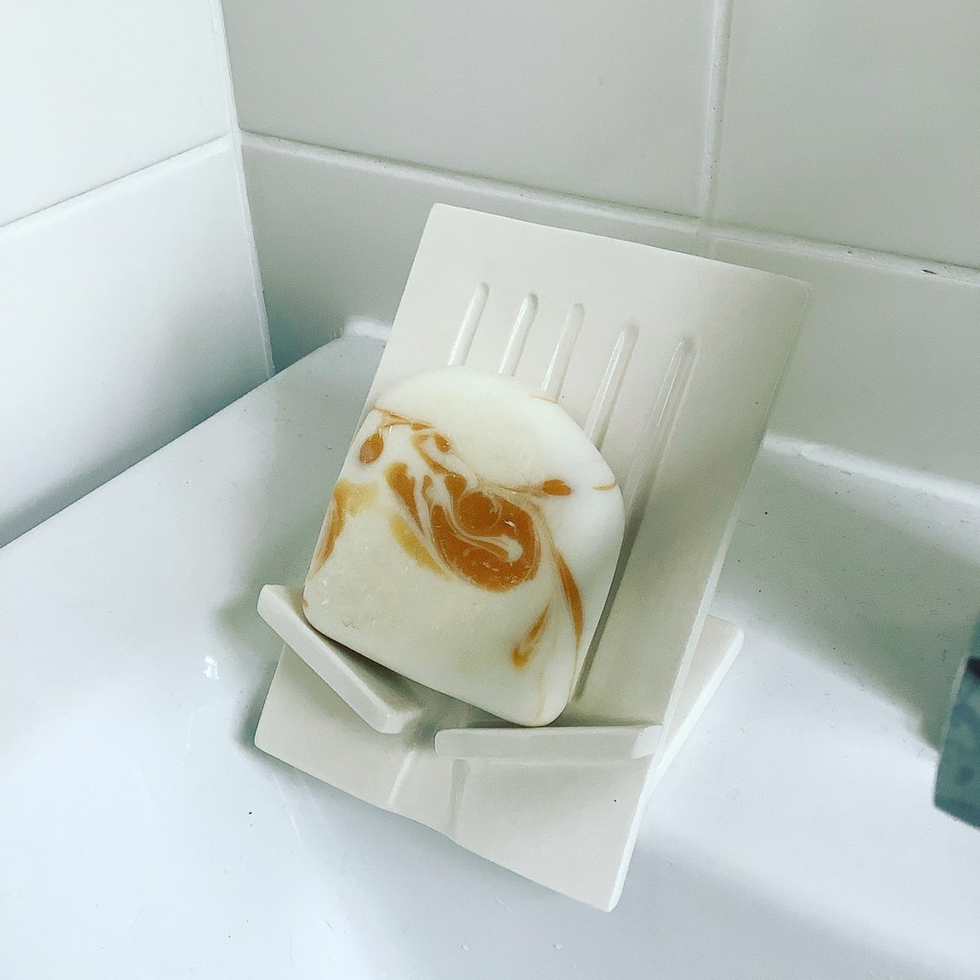 Ceramic Soap Dish, Draining Soap Dish, Toothbrush Holder Cream Ceramic