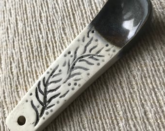 salt spoon, Small ceramic spice spoons