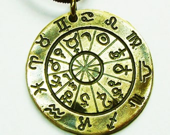 Zodiac Astrology Horoscope Amulet Pendant