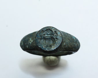 Griechische Mythologische Szene Schatz Bronze Ring 7/9 AD