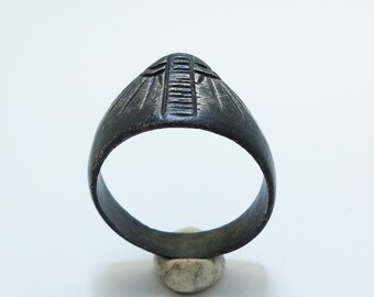 Antiker Bogenschützen Römischer Silber Ring 2/4 AD
