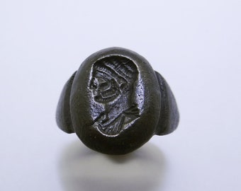 Trajan Emperor Ancient Silver Ring 3/4 AD
