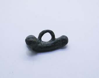 Antike römische Bronze Phallus Anhänger Amulett Sexuelle Fruchtbarkeit 3/6 AD