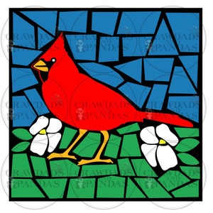 Cardinal Mosaic Cut File SVG, PNG, JPG