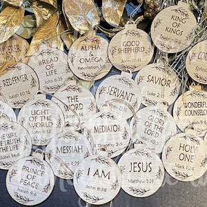 Names of Jesus Advent Ornaments Cut File