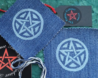 Witch Pentagram Jeans Patch Kit, Wiccan, Pagan, Sewing Patch, pagan patch