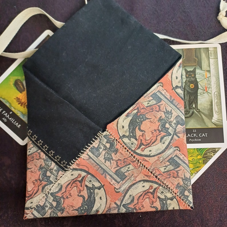 Horseshoe Devils Tarot Bag, Tarot Pouch, Tarot Card Bag, Runes Bag