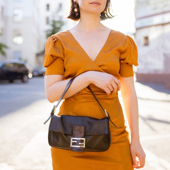 Iconic FENDI Leather Mini Baguette From 2000s, Fen