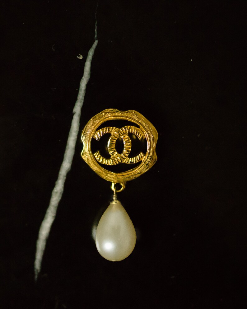 Vintage Chanel Pearl Brooch From 1994 Gold Chanel Brooch Etsy