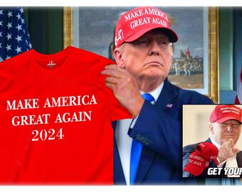Trump CAP  + T SHIRTS - 2024 USA Embroidered Hat Make America Great Again -Hat & T Shirt  Election Campaign- Baseball Cap-Maga