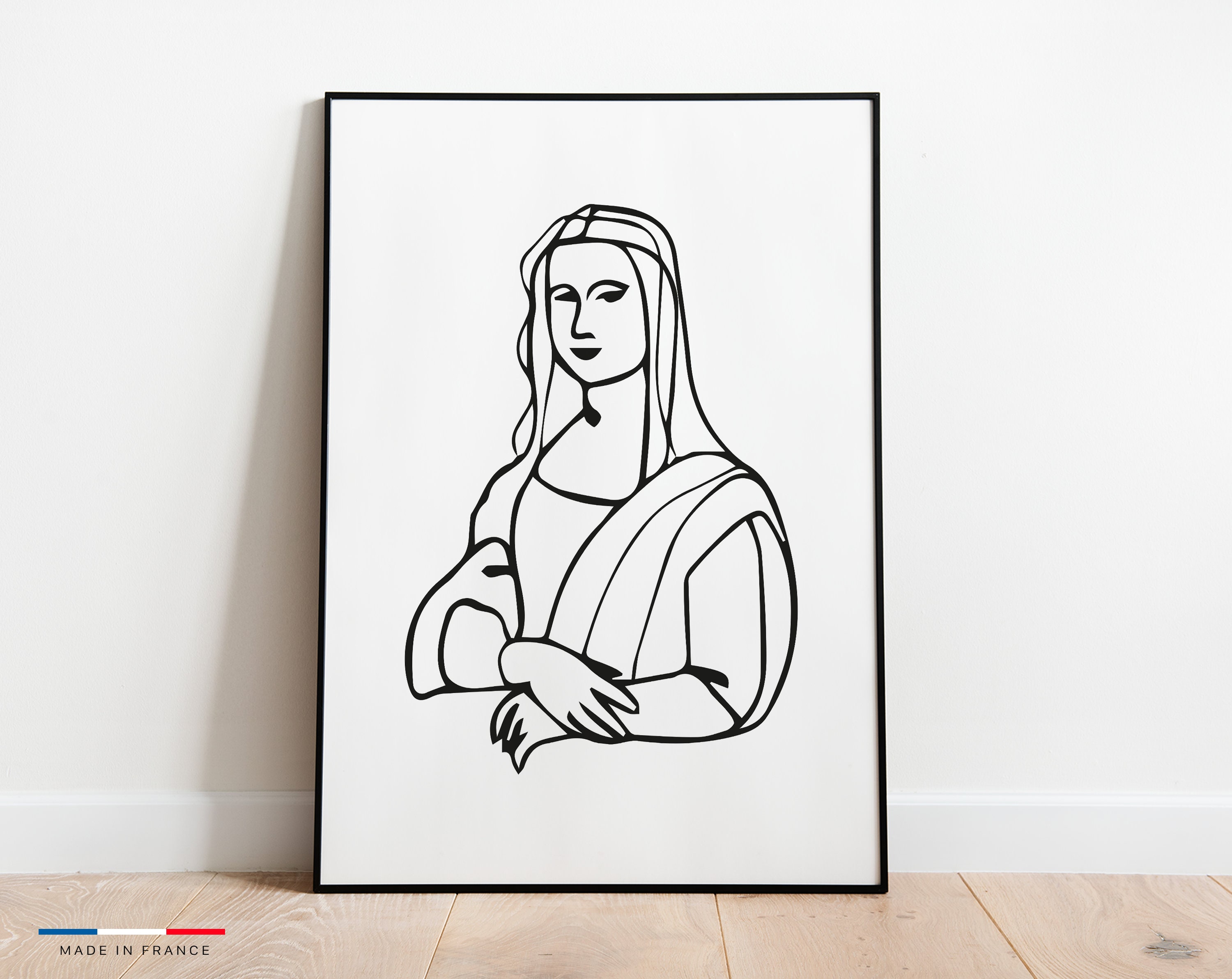 Mona Lisa - Affiche Minimaliste Made in France de La Joconde Leonard Vinci
