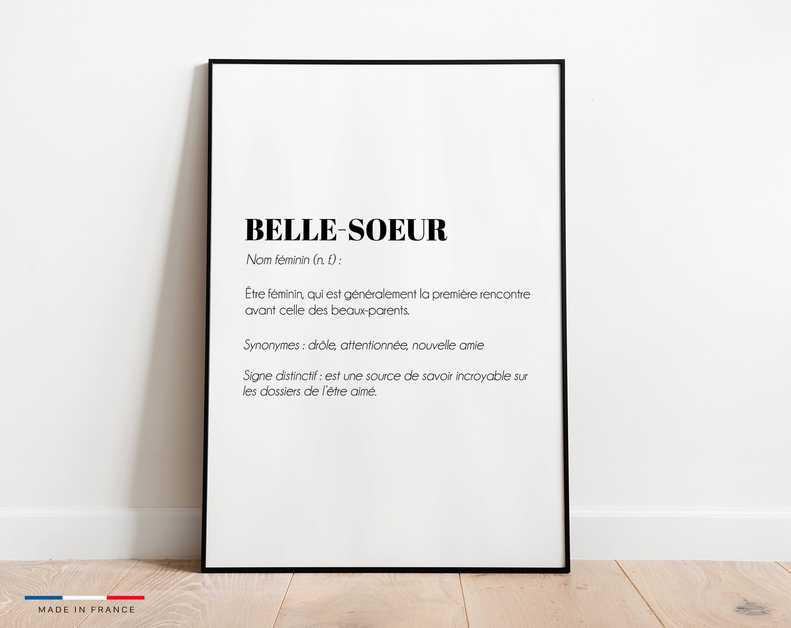 Affiche Définition Bellesoeur Poster idéale pour offrir en Etsy France