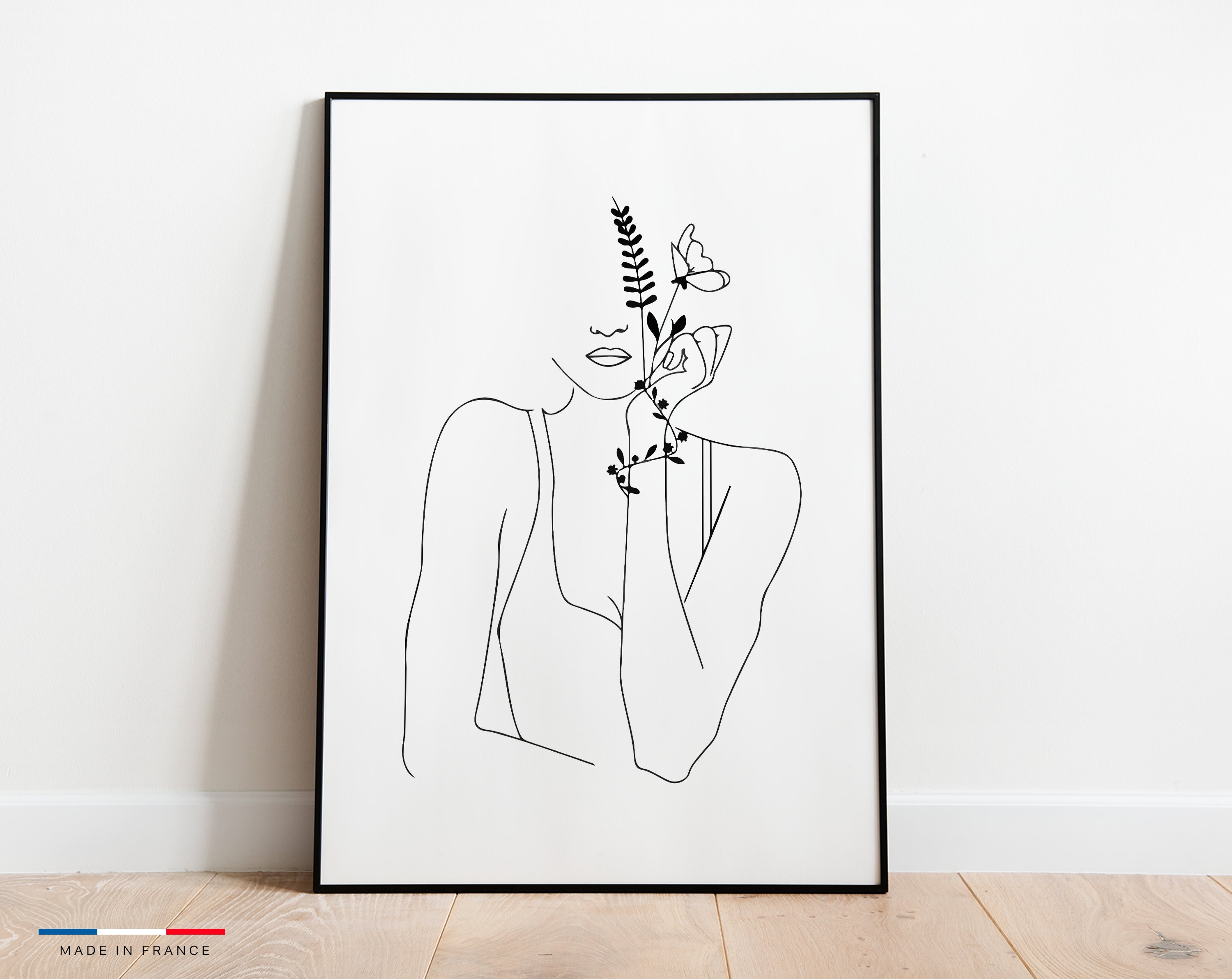 La Jeune Fille à La Fleur - Affiche Minimaliste Made in France