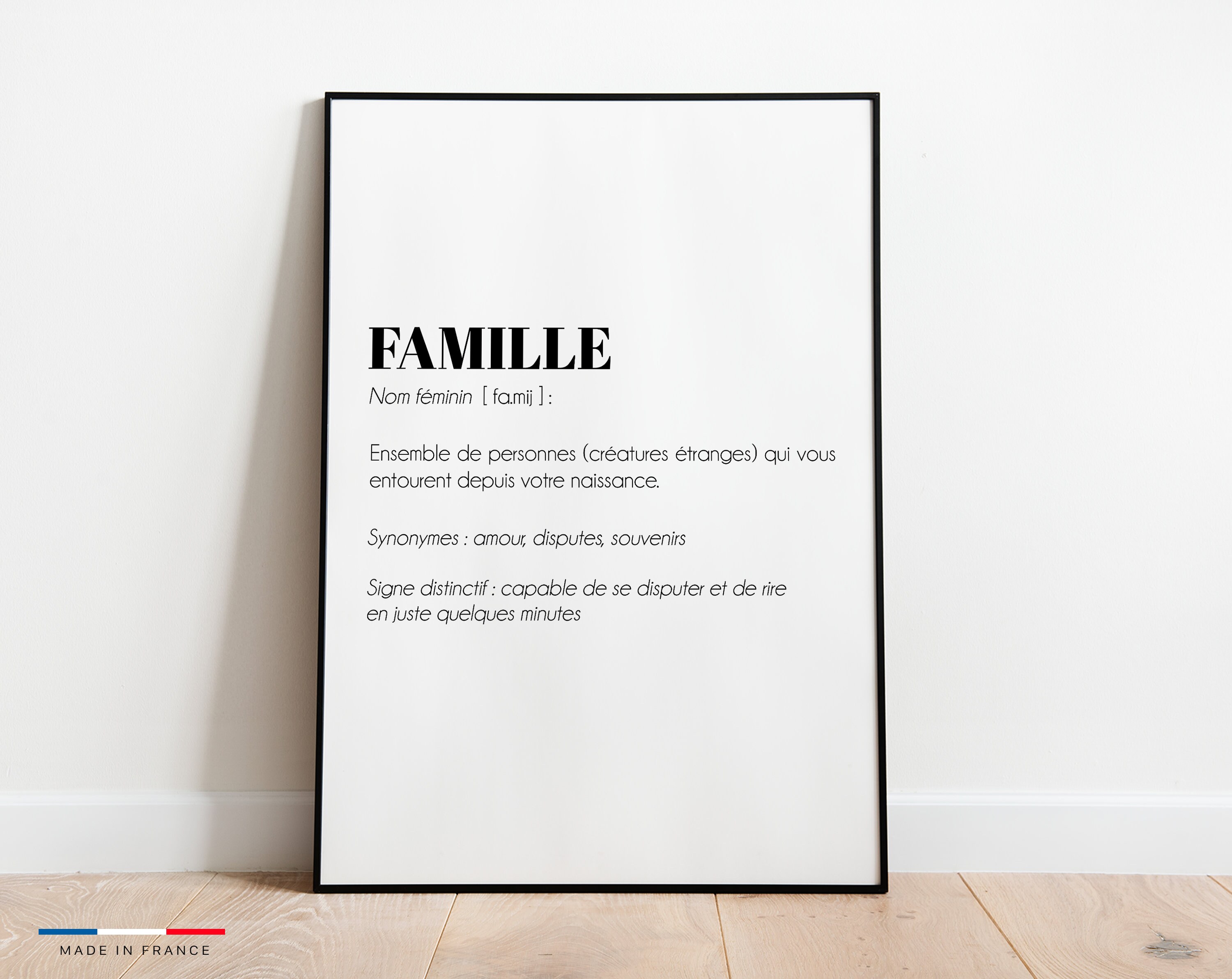 Définition Famille - Affiche Idéale Pour Offrir Un Cadeau.