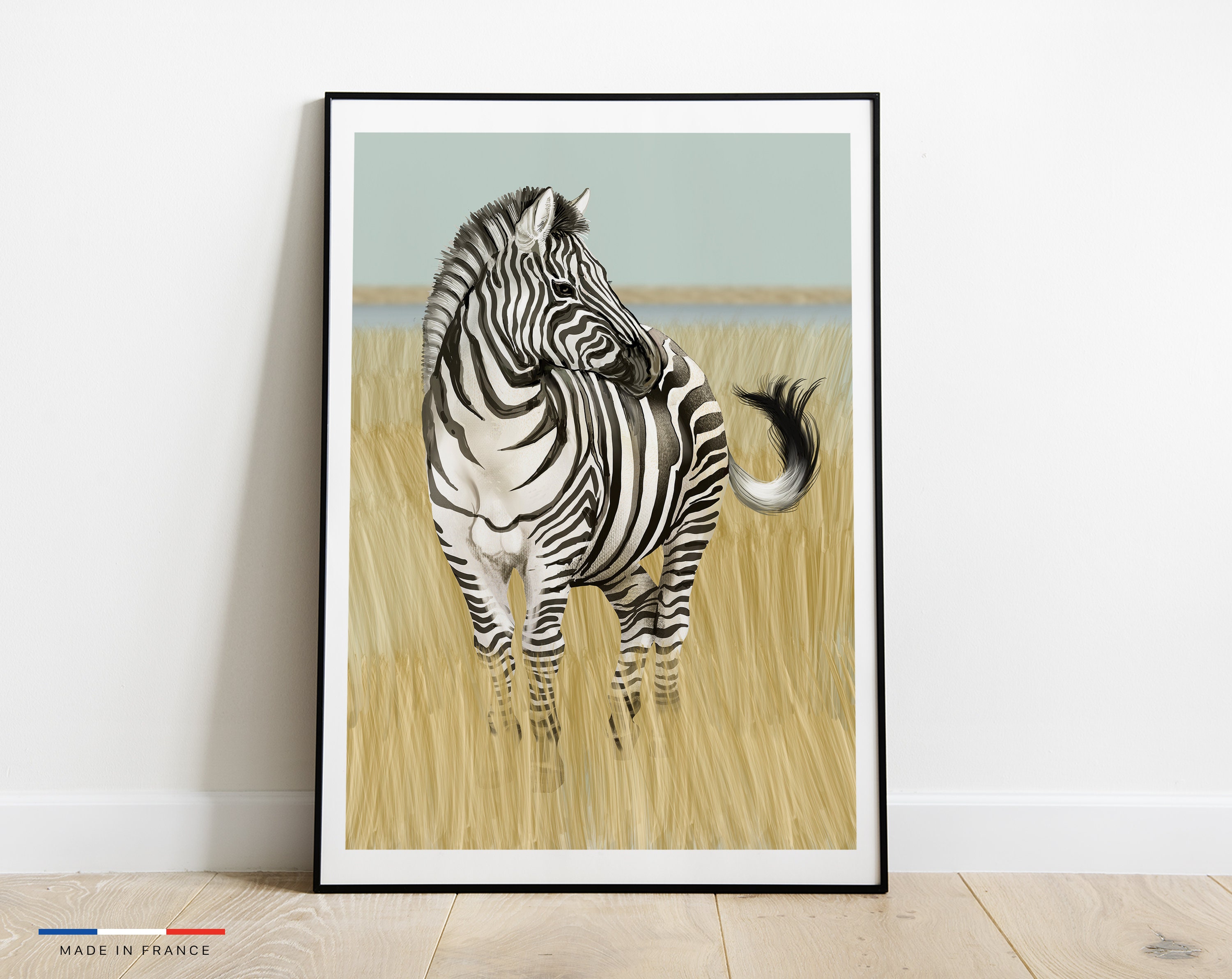 Affiche Zèbre Vintage - Poster Animalier