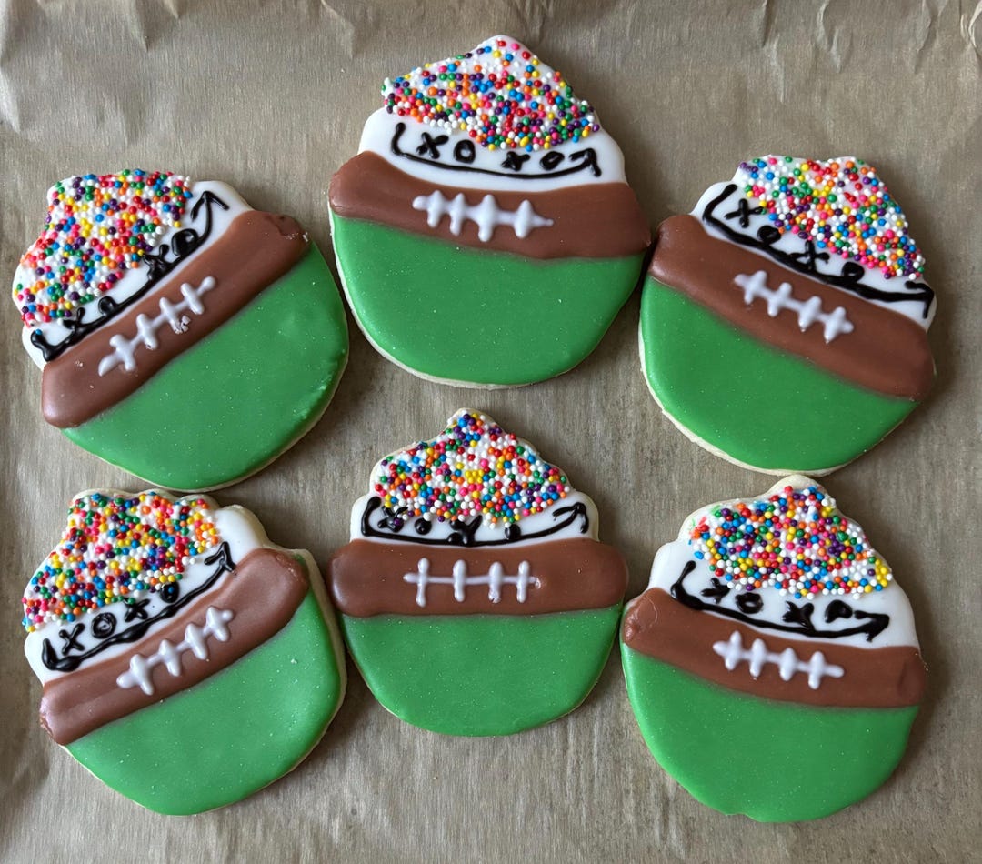 1dozen Football Cupcake Iced Sugar Cookies - Etsy