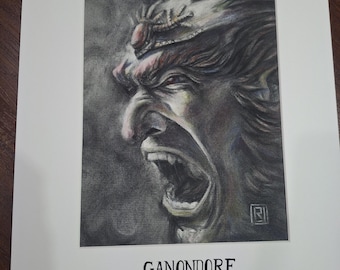 Zelda Original Pastel/Charcoal Art, framed