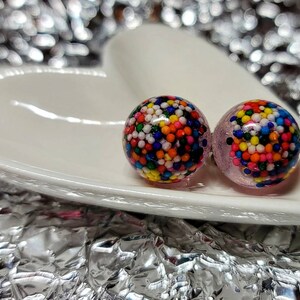 Resin Sprinkle Stud Earrings