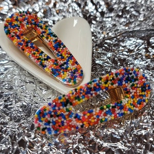 Resin Sprinkle Barrettes (set of 2)