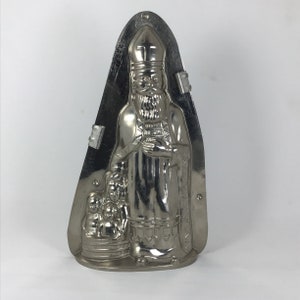 Vintage Saint Nicholas 2 part Metal Chocolate Mold 16349