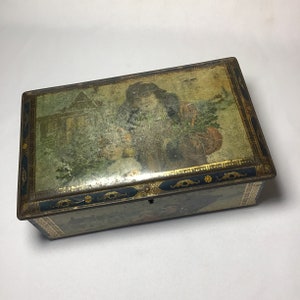 Vintage Hinged Tin Candy Box