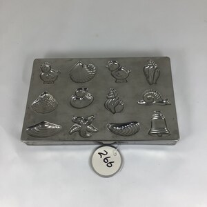 Vintage Flat Metal Chocolate Mold Variety of Shapes