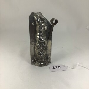 Vintage Standing Rabbit Two Part Metal Chocolate Mold.