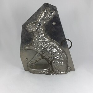 Vintage Large Sitting Rabbit 2 Part Metal Chocolate Mold