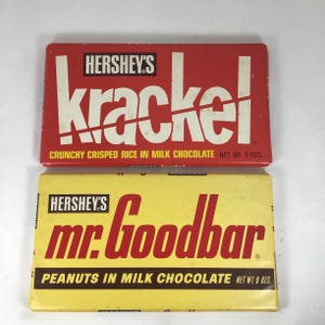 Hershey’s Vintage Advertising Salesman’s “Dummy” Sample Bars Krackle and Mr. Goodbar.