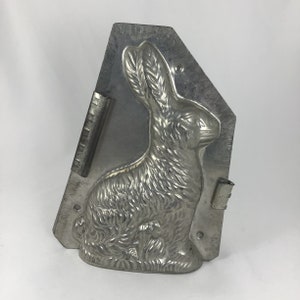 Vintage Sitting Rabbit 2 Part Metal Chocolate Mold